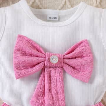 Ensemble débardeur nœud et jupe-culotte rose, rose, photo 5